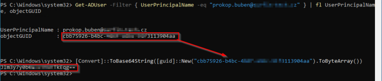 Active Directrory base64 objectGUID