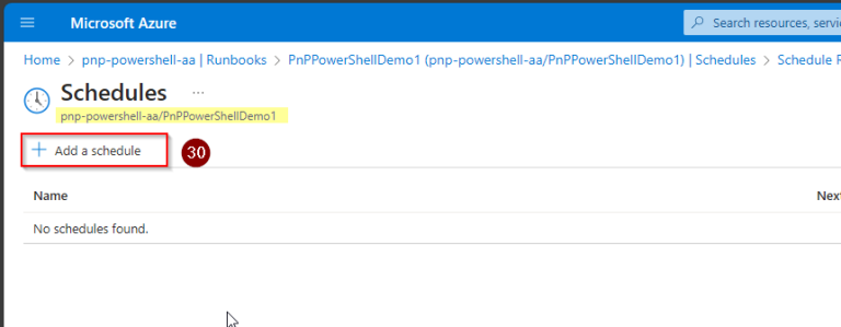 Schedule PowerShell Runbook