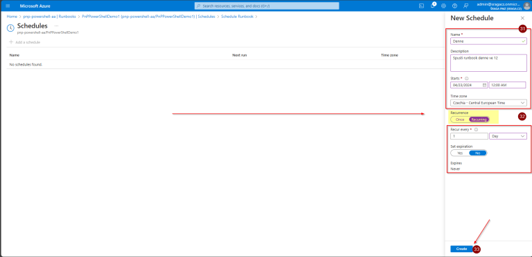 Schedule PowerShell Runbook