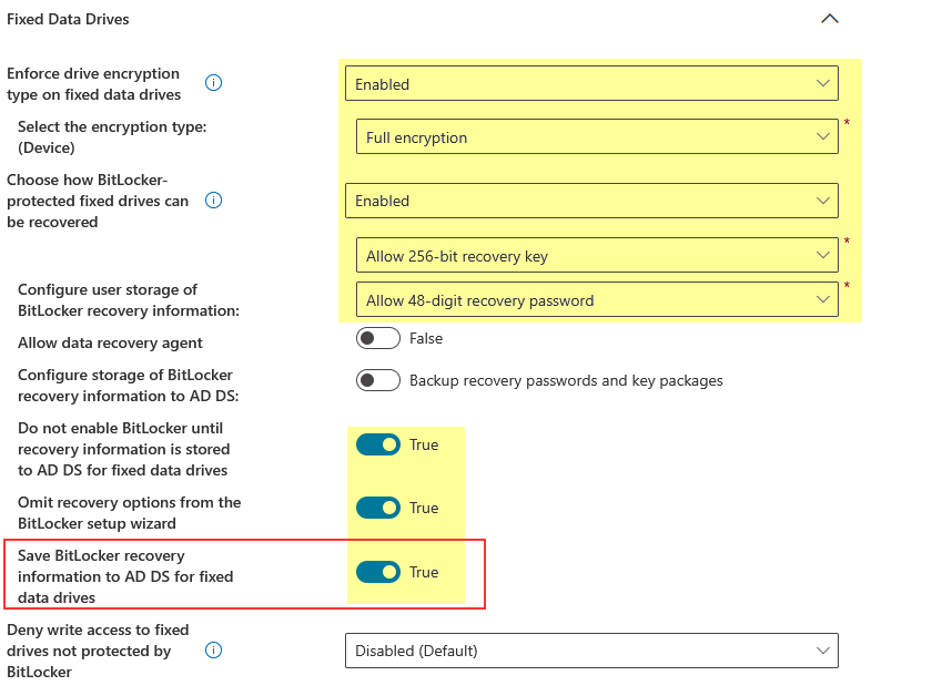 Bitlocker Fixed Data Drives