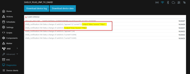 Diagnostics Shelly PlugS Gen3